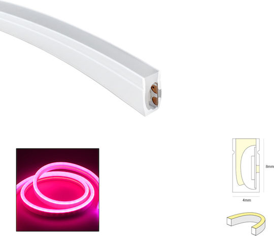Wasserfester LED-Streifen 12V Rosa Licht 1m Neon-Flex