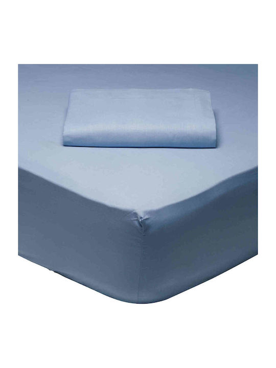 Das Home Bettlaken Super-Doppel mit Gummiband 170x200+35cm. Best 1005 Hellblau