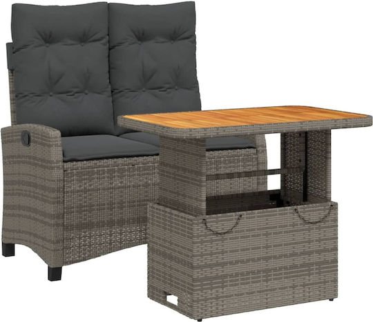 Dining Room Set 2 Pieces Gray with Pillows Dining Room Set 2 Pieces Gray with Pillows