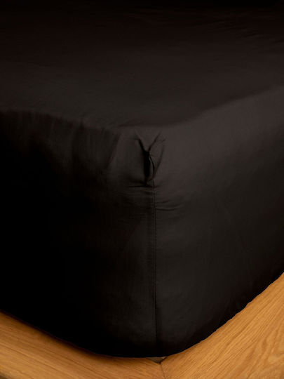 Sunshine Cotton Feelings 151 Ημίδιπλο 120x200+30εκ. με Λάστιχο 111 Black Sunshine Cotton Feelings 151 Ημίδιπλο 120x200+30εκ. με Λάστιχο 111 Black
