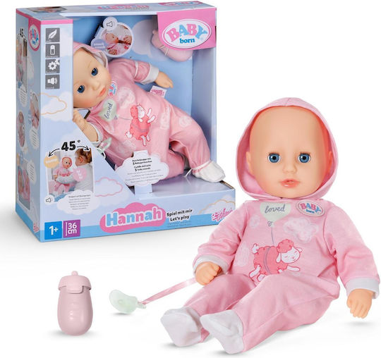 ZAPF Creation Baby Born Baby Doll Hannah Let's Play 36 cm