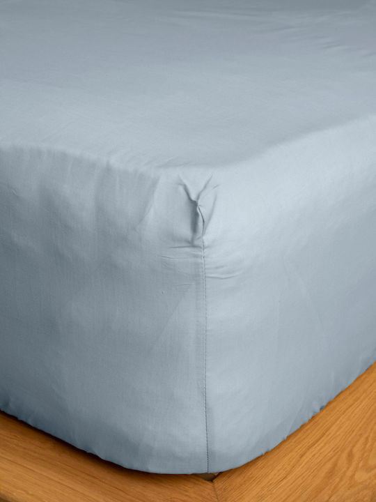Sunshine Cotton Feelings 151 Σεντόνι Ημίδιπλο με Λάστιχο 120x200+30εκ. 103 Light Blue