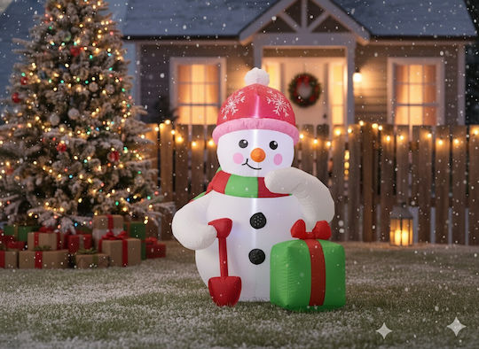 Inflatable Outdoor Snowman Led Lighting 180 Cm Integrated Compressor White