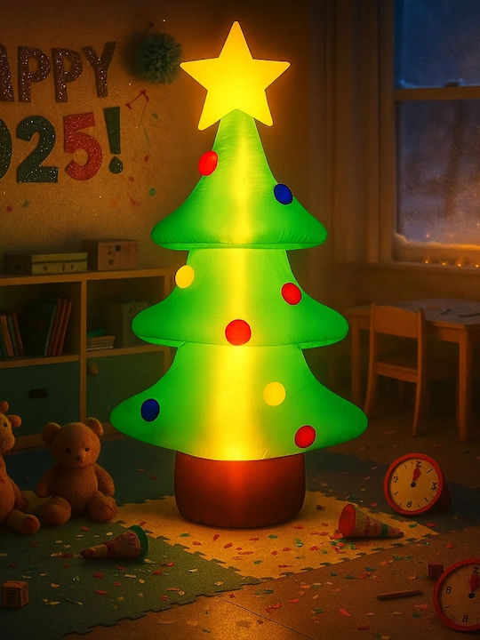 Outdoor Inflatable Christmas Tree Decoration Led Lighting Built-in Compressor 125 Cm Green