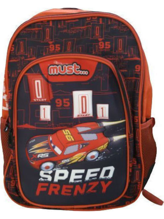 Must Team Speed Frenzy School Bag Backpack Elementary, Elementary Multicolour with Water Bottle Holder 25Liters