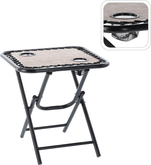Table for Camping Folding 50x50x50cm Brown