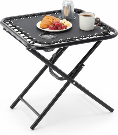 Τραπέζι για Camping Πτυσσόμενο 50x50x50cm Μαύρο
