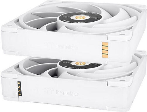 Thermaltake ToughFan EX12 Pro Reverse Blade Case Fans 120mm 500rpm 70.8cfm Without LEDs Connection 4-Pin Molex Pack of 3 White