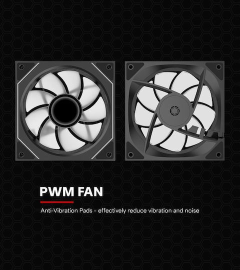 Xilence XF078 Reverse Blade Case Fan 120mm (1800rpm / 52cfm) with ARGB Lighting and 3-Pin / 4-Pin PWM Connection