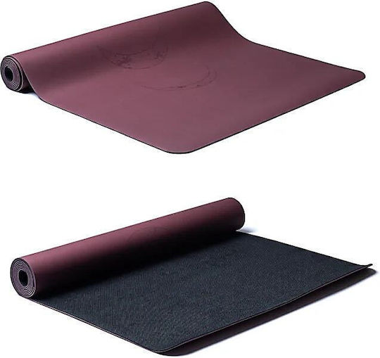 Στρώμα Γιόγκα Pro Yoga Mat Celestial Moon Burgundy 183cm Ιμάντα Μεταφοράς
