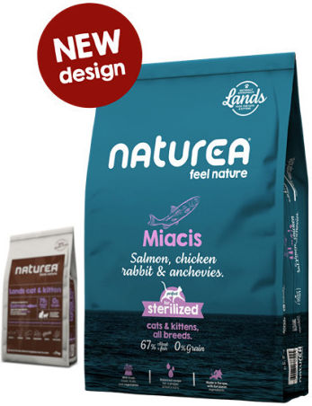 Naturea Miacis Ξηρά Τροφή χωρίς Σιτηρά για Στειρωμένες Γάτες με Σολομό / Κοτόπουλο 5.5kg