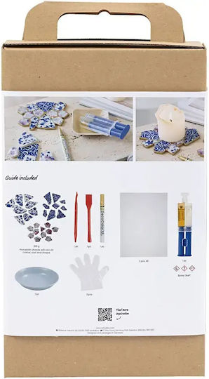 Creative Craft Kit Kintsugi Coaster Blue Gold Light Red White 1 Pack