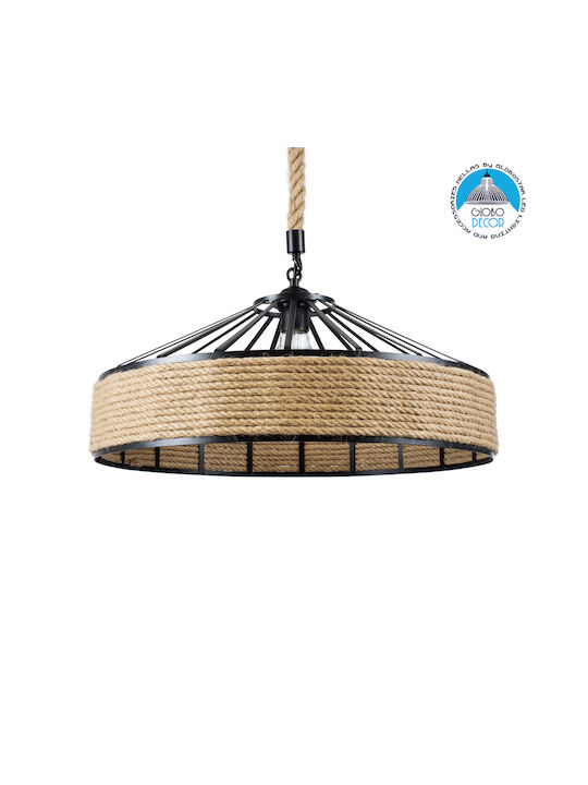 GloboStar Poli Pendant Light Brown with Rope for Socket E27 50x40x32cm
