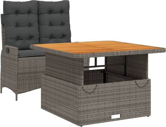 Dining Room Set 2 Pieces Gray with Pillows Dining Room Set 2 Pieces Gray with Pillows