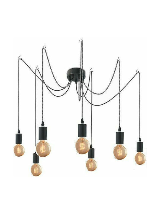 Pendant Light Black for 7 Bulbs E27 250cm