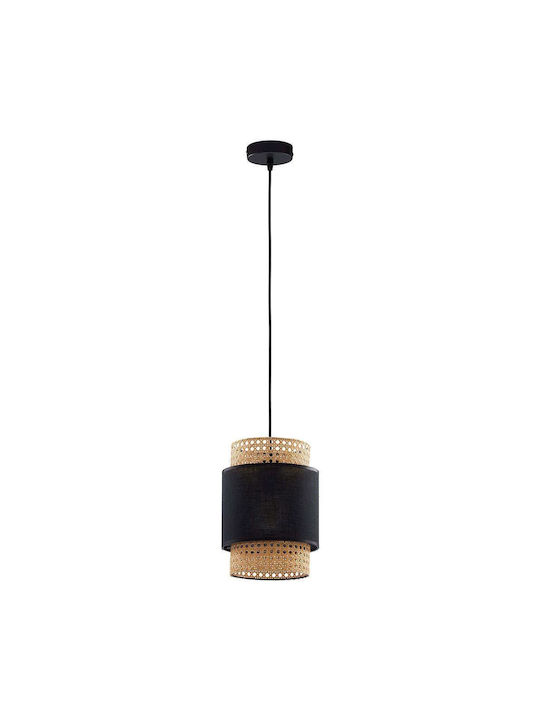TK Lighting Boho Hängelampe Schwarz Boho Schiene mit Fassung E27 20x20cm.