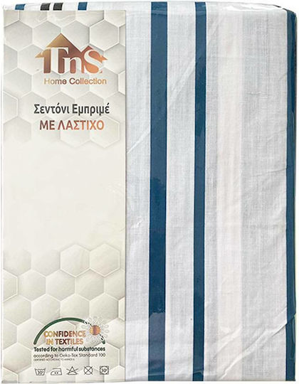 TnS King Size 180x200+25εκ. με Λάστιχο Μπλε - Λευκό TnS King Size 180x200+25εκ. με Λάστιχο Μπλε - Λευκό