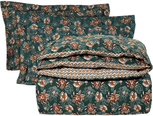 Das Home Set Cearșafuri Single 170x260cm. Green / Ochre 3buc