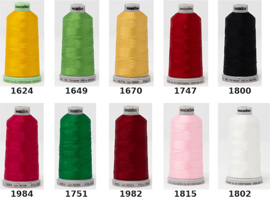 Madeira Embroidery Thread Set 10,000 M Polyester Consisting 10 Cones 1000 Meters Each