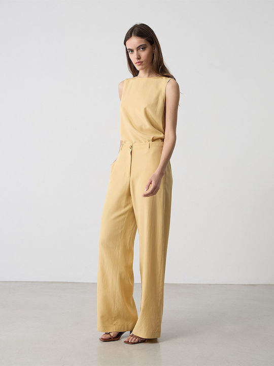 Pantaloni Largi Dama Cu Elastic În Croială Regular Banana