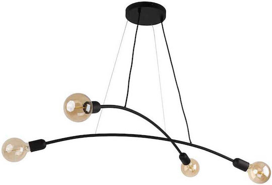 TK Lighting Helix Hängelampe Schwarz 90x125cm