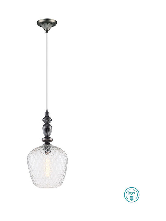 Viokef Salem Κρεμαστό Φωτιστικό Διάφανο με Ντουί E27 25x250εκ.