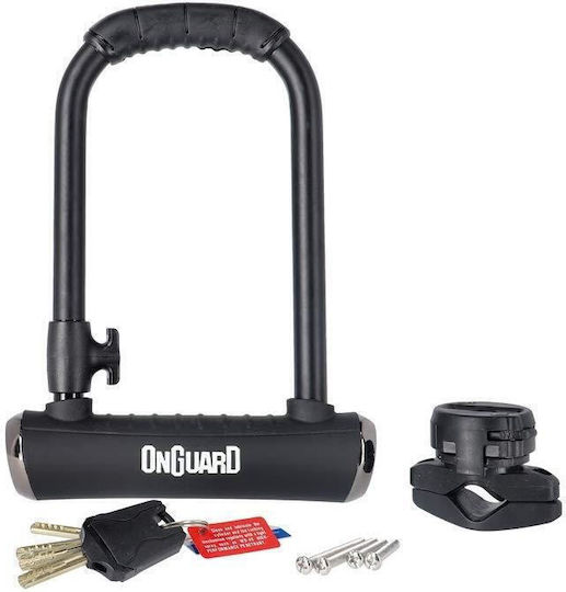 OnGuard U-lock Bicycle Pedal Lock with Key Gray