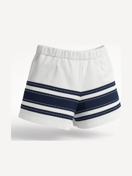 Șort/Salopetă Copii din Material Textil Alb