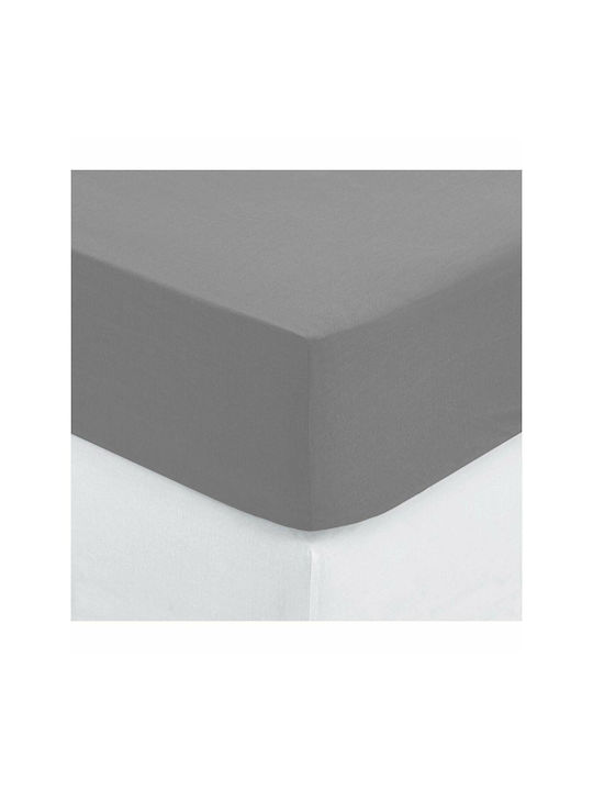 Atmosphera Σεντόνι Μονό με Λάστιχο 90x190εκ. Γκρι
