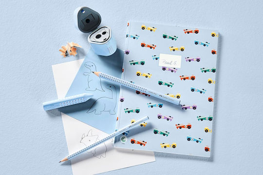 Faber-Castell Πλαστική Τριπλή Ξύστρα Γαλάζια Βαρελάκι