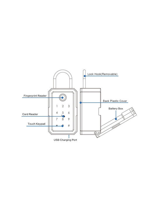 AMA Smart Suport De Chei Cu Combinație Cu Potcoavă Metalic Și RFID Tastatură 7.2x5.2x12.2cm