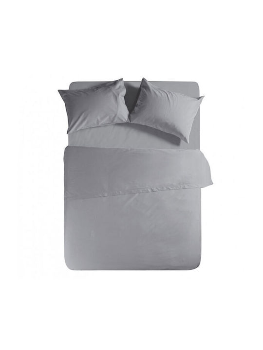 Kipper Чаршаф King Size с Ластик 180x200+25см. Сив