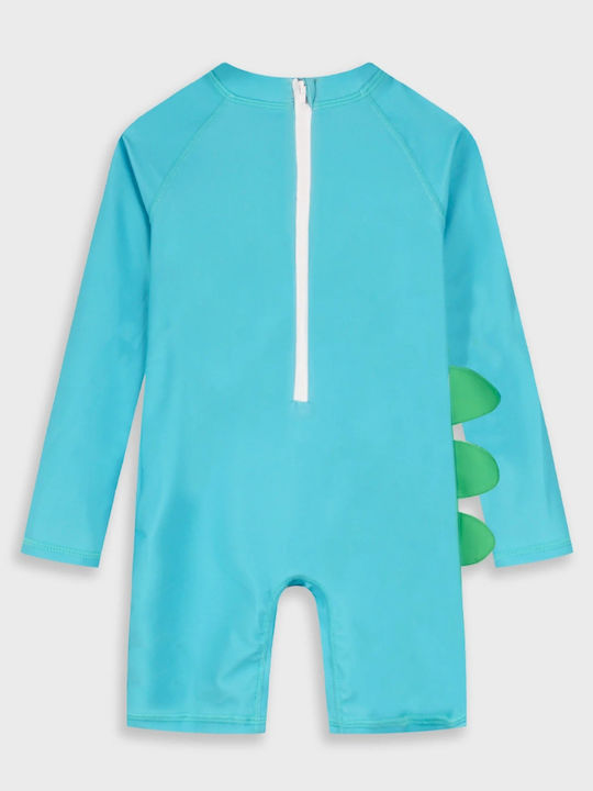 Energiers Kids One-Piece Swimwear With Long Sleeve Turquoise