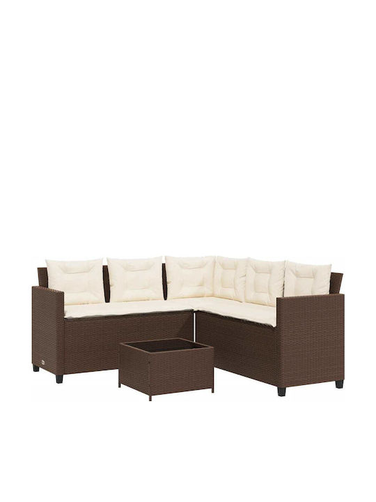 Garden & Outdoor Furniture Sets Sofa Set 2 Pieces Brown with Pillows