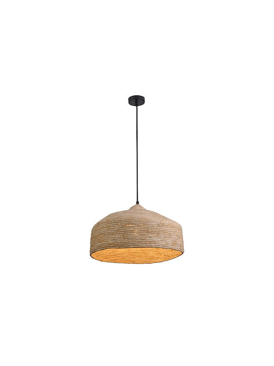 Inlight Hängelampe Beige mit Seil für Fassung E27 40cm.