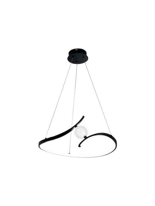 Eko Light Κρεμαστό Φωτιστικό Μαύρο LED με Φυσικό Λευκό Φως