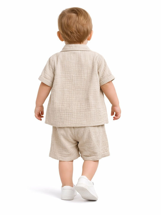 Funky Kids Clothing Set with Beige Shorts 3 Pieces Funky Kids Clothing Set with Beige Shorts 3 Pieces