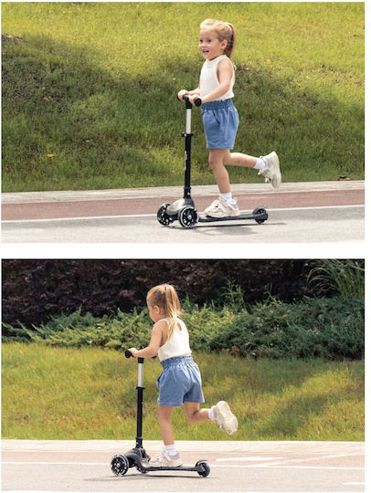 Q Play Kids Foldable Sparkling 3-Wheel Scooter with LED Lighting for 3+ Years Green