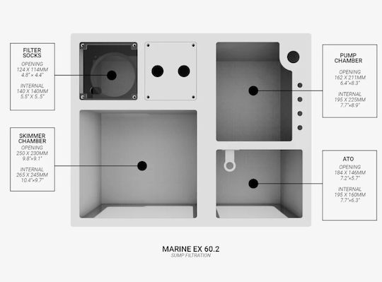 Waterbox Aquariums Acvariu Marin cu Capacitate de 207l cu Suport de Mobilier, Filtru Negru