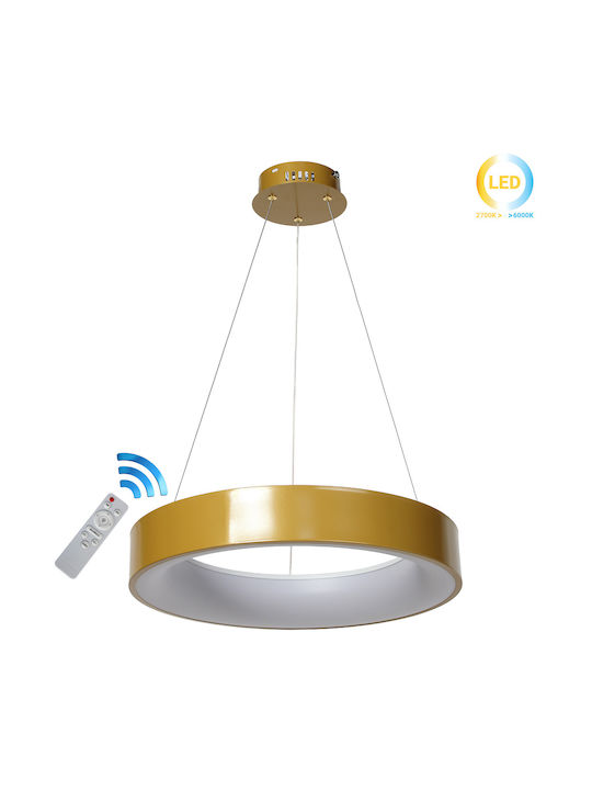 Keskor Κρεμαστό Φωτιστικό Χρυσό LED 45x45εκ.