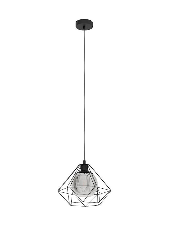 Eglo Vernham Pendant Light Black Grid with Socket E27 32.5cm