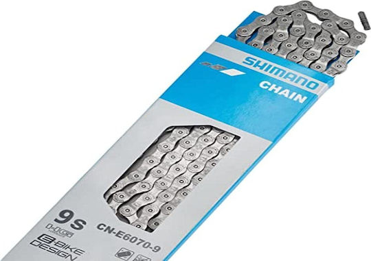 Shimano CN-E6070 Αλυσίδα Ποδηλάτου 9 Ταχυτήτων 126L Ασημί