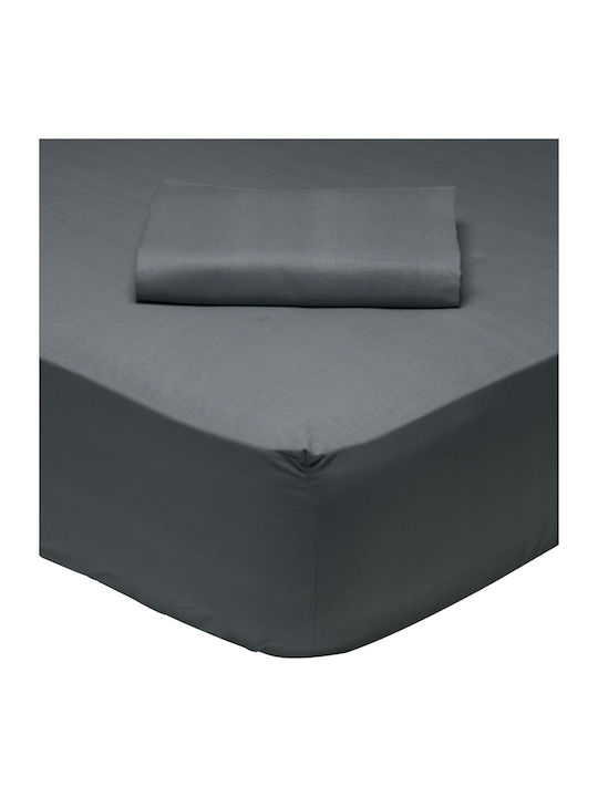 Das Home Bettlaken Super-Doppel mit Gummiband 170x200+35cm. 1007 Gray