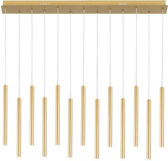 Fan Europe Led-Pype-SQ13 Pendant Light Gold 107.2x18x41cm