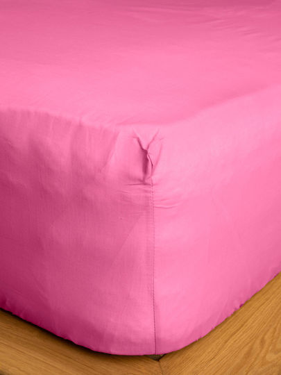 Sunshine Cotton Feelings 151 Σεντόνι Υπέρδιπλο με Λάστιχο 160x200+30εκ. Fuchsia