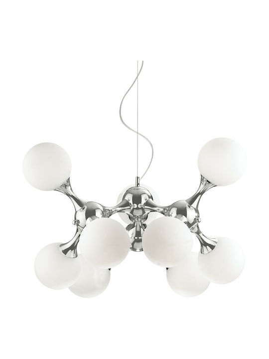Ideal Lux Nodi SP9 Pendant Light Silver for 9 Bulbs E14, E.14 80cm
