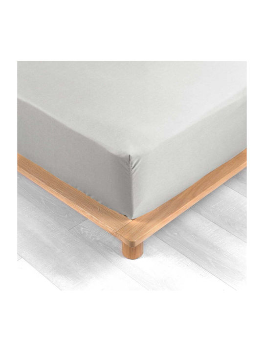 Douceur d'Intérieur Σεντόνι Υπέρδιπλο με Λάστιχο 160x200εκ. White