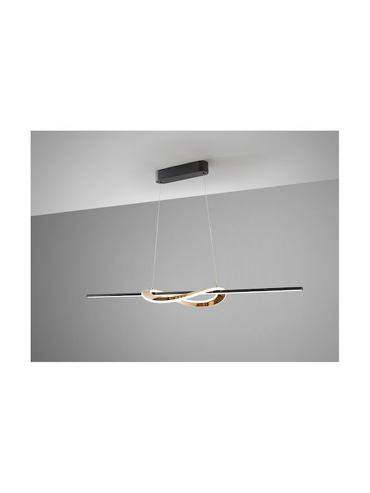 Enora Adjustable Pendant Light Black 120x10x41cm