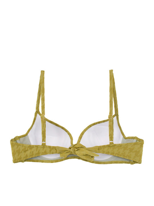 Γυναικείο Μαγιό Bikini Push-up Μπανέλα Pied-de-poule Πράσινο
