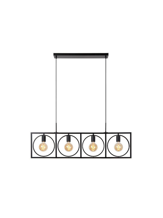 Lucide Lightning Pendant Light Black for 4 Bulbs E27